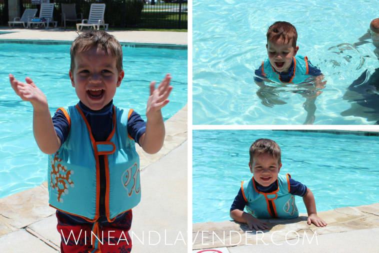 Swimming with toddlers can be fun, but it can also be scary for parents. Keep your child safe in the pool with this swim vest from SwimWays. Find out how we used it here. 